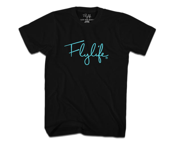 Signature Logo Tee - Black/Mint Blue